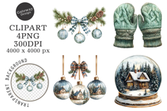 Watercolor Neutral Christmas Clipart Product Image 1