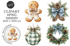 Watercolor Neutral Christmas Clipart Product Image 1
