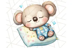 Sleeping Baby Animals PNG, Cozy Pajama Bedtime Clipart Png Product Image 2