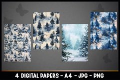 4 Winter Digital Papers I Christmas Junk Journal Pages Product Image 2