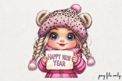 Pink leopard girl for Happy Clipart PNG Product Image 1