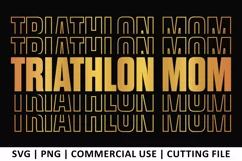Triathlon Mom SVG | Stacked SVG Product Image 1