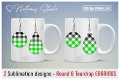 32 BUFFALO PLAID Round &amp; Teardrop EARRINGS Designs. Product Image 14