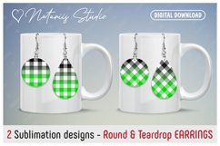 32 BUFFALO PLAID Round &amp; Teardrop EARRINGS Designs. Product Image 14