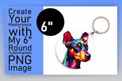 Elegant Keychain Round PNG Artwork , Dog Product Image 1