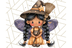 Halloween Fairy Clipart PNG, Spooky Cute Character Art Product Image 2