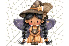 Halloween Fairy Clipart PNG, Spooky Cute Character Art Product Image 2