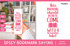 Spicy Bookmark Saying SVG | Book Lovers - Warning Label Product Image 1