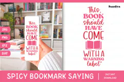 Spicy Bookmark Saying SVG | Book Lovers - Warning Label Product Image 1