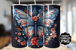 Butterfly Tumbler Wrap for Sublimation - 4th of july Tumbler Product Image 1