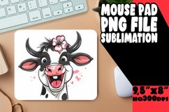 Whimsical Farm Cow Watercolor Mouse Pad PNG Product Image 1
