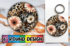 Cheerful Circle Car Coasters PNG, Leopard Prints Product Image 1