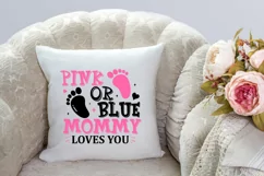 Pink or blue mommy loves you SVG Design, Pregnancy SVG Desig Product Image 3