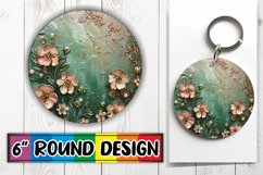 Sparkling Leopard Blossom Sublimation : Keychain, Coaster Product Image 1