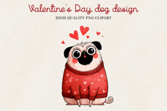 Valentine’s Day Cute Dog Clipart | Love Puppy PNG Product Image 1