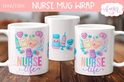 Nurse Life Mug Wrap for Sublimation | Nurse mug PNG Product Image 2
