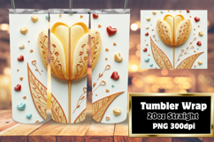 Unique Artwork for 20oz Tumbler , 3D Flower Product Image 1