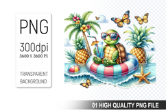 Summer Animals Clipart PNG Bundle, Tropical Summer Animals Product Image 7