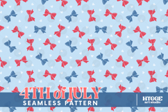 American 4th of July Patriotic Coquette Bow Seamless Pattern Product Image 1