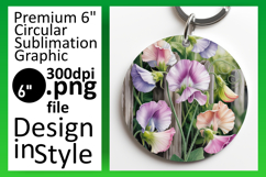 Bright Round Design for Keychains , Flowers Product Image 1