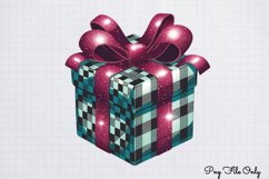 Red Black Glitter Plaid Clipart PNG Product Image 1