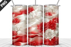 3D Flowers Tumbler Wrap | Sublimation Design | Tumble PNG Product Image 3