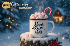 Christmas Mug Mockup Enamel Cup | Holiday Mockup PNG | JPG Product Image 1