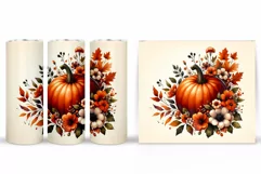 Fall Pumpkin Tumbler Sublimation. Fall Tumbler Design Product Image 2