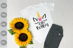 Oh Baby Unicorn SVG Cut Files/ Design For Baby/ Kids Design Product Image 2