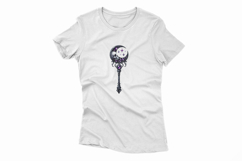 Gothic Magic Wand Glitter Skull Halloween PNG Product Image 2