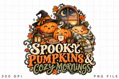 Spooky Pumpkins and Cozy Mornings Halloween Fall Sublimation Product Image 3