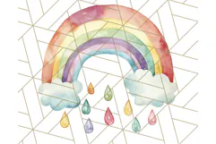 Watercolor Dinosaur and Rainbow PNG Clipart, Baby Nursery Product Image 2