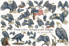 Patriotic American Eagle Clipart Product Image 1