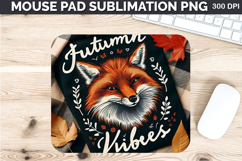 Watercolor Cat Mouse Pad Sublimation - Thanksgiving PNG Product Image 1