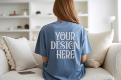 Blue jean Comfort Colors C1717 Shirt Mockup, CC 1717 T-shirt Product Image 1