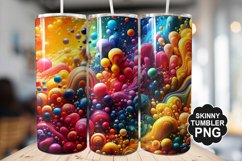 Colored Water Drops Tumbler Warp - Tumbler PNG Design Product Image 1