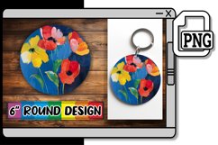 Floral Fancy Sublimation Options - Keychain &amp; Car Coaster Product Image 1