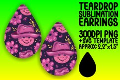 Whimsical Smile Pattern Teardrop Earring Art Product Image 1