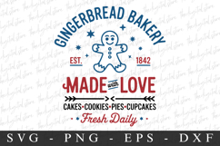 Gingerbread Bakery Made With Love Svg | Christmas svg Product Image 1