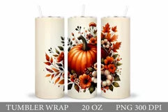 Fall Pumpkin Tumbler Sublimation. Fall Tumbler Design Product Image 1