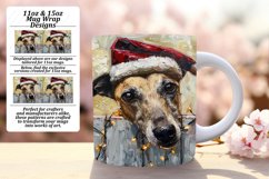 Holiday Mug Wrap Design Winter Peeking Dog Sublimation 11oz Product Image 1