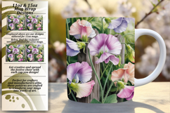 Bright 11oz Mug Wrap Png Artwork , Flowers Product Image 1