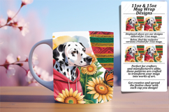 Bright 11oz Mug Wrap Png Design , Cute Dog Product Image 1
