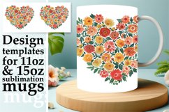 Spring Heart of Flowers Mug Wrap Sublimation Product Image 1