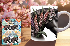 Colorful 11oz Mug Wrap Png Design , Horse Product Image 1