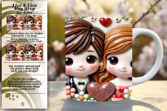 Trendy 11oz Mug Wrap Png Template , 3D Characters Product Image 1