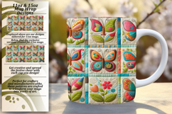 Cute 15oz Mug Wrap Png Artwork , Patchwork Product Image 1