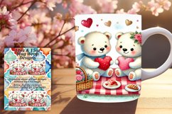 FRESH PNG for 11oz Mug Wrap , Valentine Bear Product Image 1