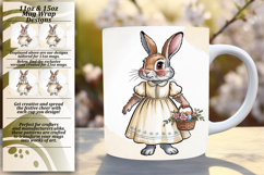 Elegant 11oz Mug Wrap Png Template , Easter Bunny Product Image 1