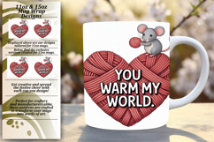 Warm 15oz Mug Wrap Png Artwork , Valentines Day Product Image 1